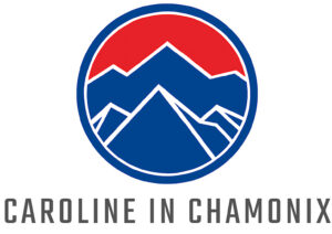 caroline in chamonix logo with strap v2 fb