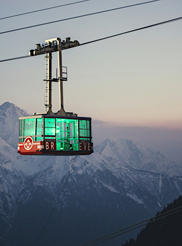 chamonix sunset cable car